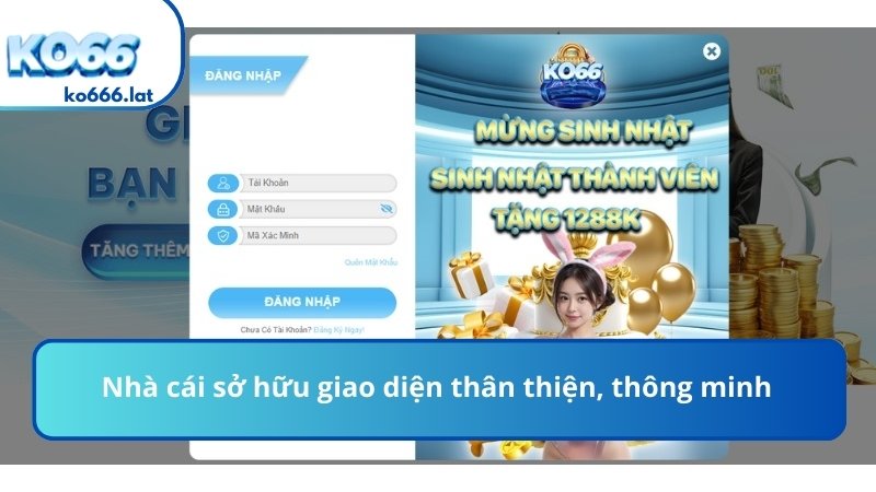 Nhà cái sở hữu giao diện thân thiện, thông minh